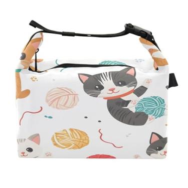 Imagem de STAYTOP Lancheira fofa de gato com fivela de alça, lancheira isolada para meninos e meninas, lancheira térmica para trabalho escolar