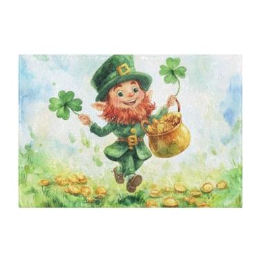 Imagem de Burbuja Tapete de banho St. Patrick Gnomo Moeda de Ouro, Tapete de Banheiro Extra Macio Absorvente com Base Antiderrapante para Banheiro, Banheira, Chuveiro, 41 x 61 cm