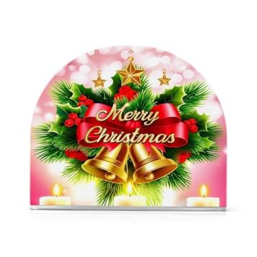 Imagem de Qilmy Sinos de Natal Suporte de guardanapo acrílico, porta-guardanapos para mesas cozinha restaurante decoração de casa, suporte decorativo moderno para papel de jantar guardanapos de coquetel 125