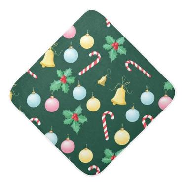 Imagem de Burbuja Toalha de banho para bebês Candy Cane - Toalha com capuz de musselina macia e absorvente para recém-nascidos, 76 x 76 cm