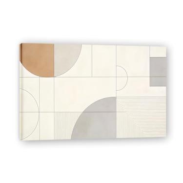 Imagem de Arte em tela minimalista de equilíbrio simplificado: Serenidade tons neutros grande área em branco para decoração de espaço calmo 19 x 30 cm emoldurada