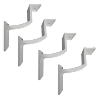 Imagem de Kit 4 Suporte Parede Corrimão para escada Super reforçada, Com acabamento Premium - Barra Alumínio Polido - Alumínio Branco - Aluminio Preto (Alumínio Branco)