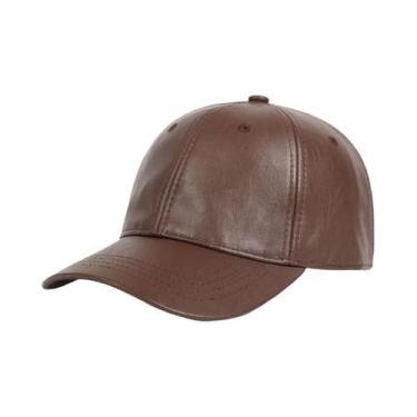 Imagem de Boné De Beisebol Unissex Em Couro PU Ajustável Estilo Hip Hop Snapback