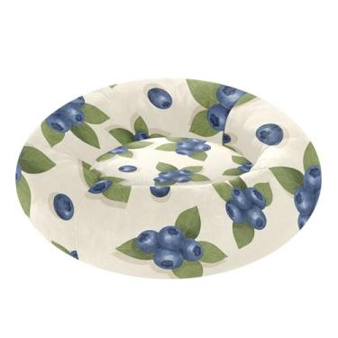 Imagem de SEHANY Cama fofa para cachorro de rosquinha de mirtilo, removível e lavável, pequena cama redonda para gatos, cama fofa super macia para animais de estimação com fundo antiderrapante para cães