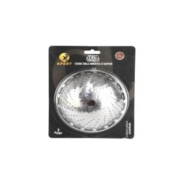 Imagem de Cesta de Cozimento a Vapor Premium, Aço Inoxidável, Dobrável, 22cm Diâmetro x 8cm Altura, 132g, Inox