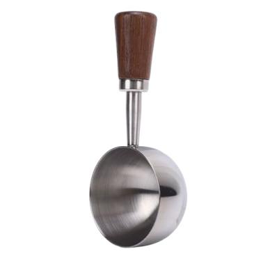 Imagem de Eujgoov Colher Medidora de café Vintage Em Aço Inoxidável 304 Com Cabo de Madeira Colher Multifuncional para café chá Leite Em pó Tempero Utensílio de Cozinha para Assar (L 30ML Prata)