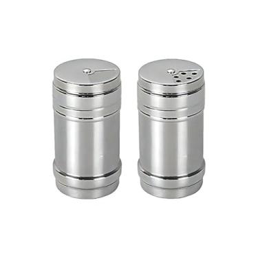 Imagem de Saleiro Pimenteiro Inox 2 Unidades Porta Condimentos Temperos Com Regulagem