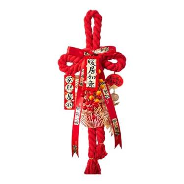 Imagem de KiBcsLic Pingente de nó chinês vermelho, ornamento suspenso, decoração oriental Feng Shui para o Ano Lunar, ideal para lojas, salas de estar e quartos, Style B