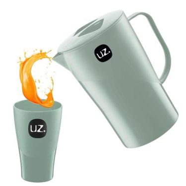 Imagem de Conjunto Jarra 2 Litros com 6 Copos 300ml em Plastico Ultra Resistente