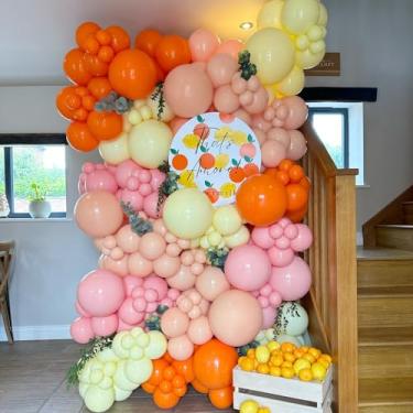 Imagem de BlissBash 145Pcs Summer Balloon Arch Garland Kit with Orange Pastel Yellow Pink Balloons, Perfect for Baby in Bloom, Spring Color Party, Luau, Tropical, Groovy, Birthday or Baby Shower Decorations