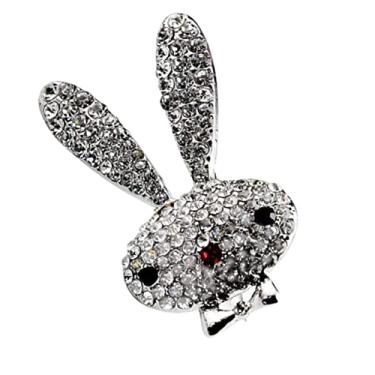 Imagem de Broche de coelho de strass com cristais brilhantes broche de lapela de animal fofo para bolsas, suéteres, vestidos presentes para aniversários, casamentos, Natal e mais