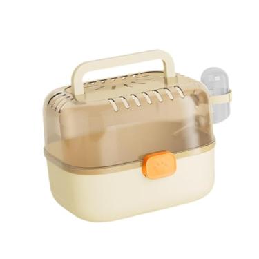 Imagem de Generic Gaiola para Hamster com Capa Transparente, Estojo de Transporte Prático para Pequenos Animais, Ideal para Ratos, Gerbos, Coelhos e Esquilos-voadores, Bege