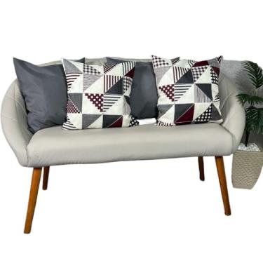 Imagem de Kit c Almofadas Cheias Decorativas pSala(JAVA BORDÔcCINZA)