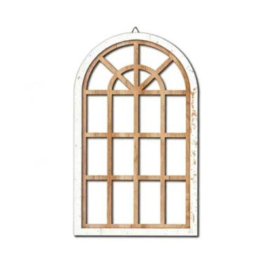 Imagem de Ｂｅｓｇａ Espelho com janela arqueada, espelho em arco com moldura de janela, espelhos de parede decorativos para banheiro, Marrom