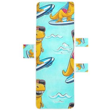 Imagem de Capa de cadeira de espreguiçadeira azul para prancha de surf amarela de desenho animado, toalha de cadeira de praia, espreguiçadeira floral, 203 x 76 cm