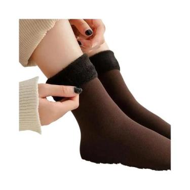 Imagem de Meias Curtas Femininas De Inverno Quentes 1-20 Pares, Térmicas Grossas