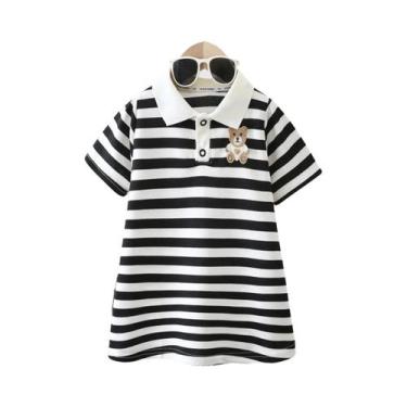 Imagem de Vestido Casual Listrado De Morango Para Meninas De 1 a 10 Anos, Estilo