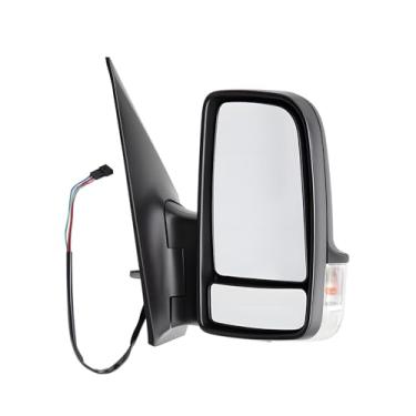Imagem de Jecoupoon Conjunto de espelho do lado direito do passageiro compatível com 2006-2017 Sprinter Vans 2500 3500 Espelho retrovisor com luz de seta e vidro de ajuste manual 68009988AA CH1321381
