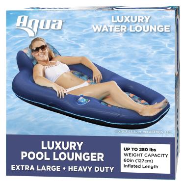 Imagem de Aqua Luxury Water Lounge, GG, boia inflável para piscina com encosto de cabeça, encosto e apoio para os pés, flamingo de praia