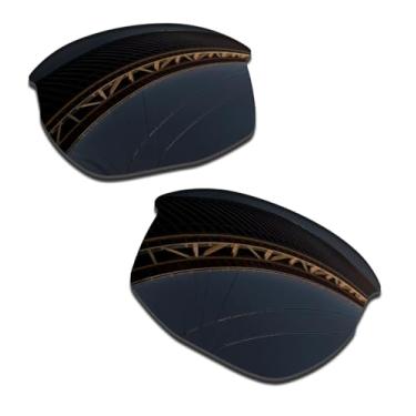 Imagem de LenzProse Lentes de reposição polarizadas de 1,5 mm para óculos de sol Oakley Mercenary OO9424 70 mm, antiarranhões | Ajuste perfeito, Preto escuro polarizado - 1,5 mm, 70mm