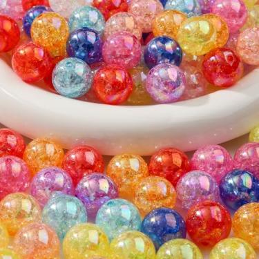 Imagem de CYEENUT Contas de acrílico de 20 mm, 180 peças, contas de chiclete, multicoloridas, esferográficas, para bolsa de caneta, joias, colar, pulseiras (ab crack)