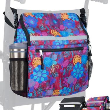 Imagem de Vive Bolsa para cadeira de rodas avançada - Acessórios para cadeira de rodas com suporte de copo para adultos, bolsa de armazenamento grande para andadores ou cadeiras elétricas, impermeável, lavável