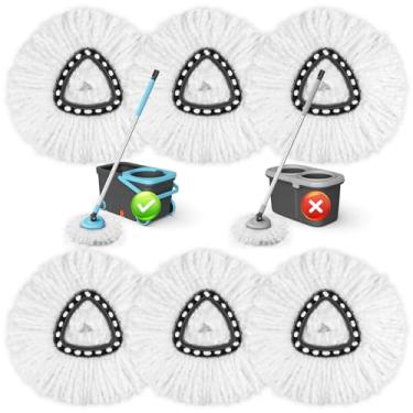 Imagem de JTIEO Pacote com 6 refis de microfibra para substituição de cabeças de esfregão, cabeça de limpeza fácil