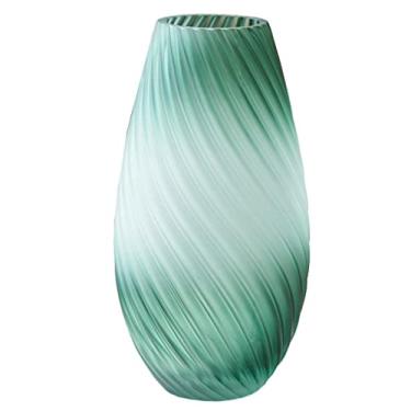 Imagem de Ornamentos Vaso de Vidro Fosco Ornamento Vaso de Flores Hidropônico Criativo Sala de Estar Mesa de Jantar Vaso de Arranjo de Flores Vaso Decorativo de Mesa (Cor: Verde, Tamanho: 8,5 * 30,5 cm)