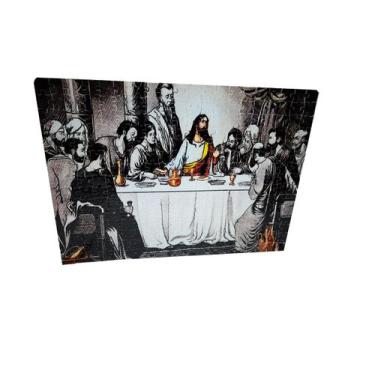 Imagem de Quebra-cabeça Sagrada Santa Ceia de 150 peças Tons de Cinza - Coleção 