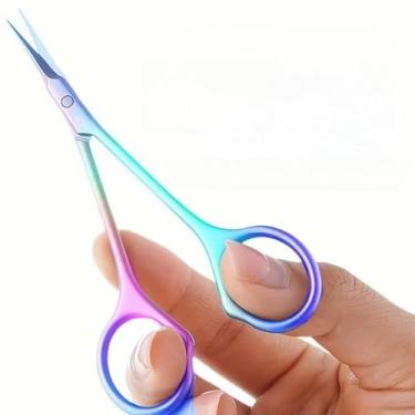 Imagem de Tesoura de cutícula para aparar cutículas de unhas, ferramentas de aço inoxidável para remover a pele morta, cortador de unhas de aço inoxidável com pontas curvas ágeis para cuidar das unhas.