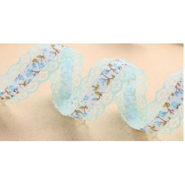 Imagem de 1 rolo de fita de renda, suprimentos de costura artesanais DIY, decoração de embrulho de presente (azul celeste)