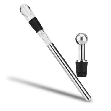Imagem de Bastão Resfriador Vinho Inox Bico Aerador Corta Gotas Luxo