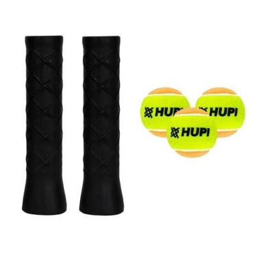 Imagem de Kit 02 Undergrip Spider Preto + 03 Bolinhas HUPI Beach Tenis - spinner