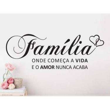 Imagem de adesivo de parede família frase decoração quarto sala - Adesivos Kigru