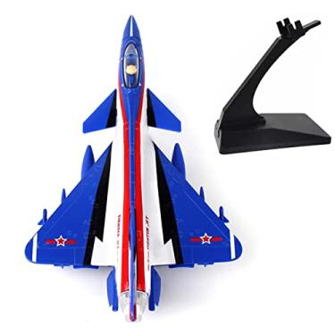 Imagem de 1:100 Metal J-10 Eagle Fighter Diecast Metal Fighter Aviões Militares Modelo de Avião Modelo de Avião, Som e Luz Puxar para Trás Modelo de Metal Militar