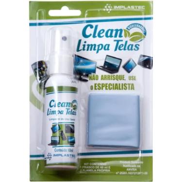 Imagem de Limpa Telas com Flanela Clean 60ml IMPLASTEC