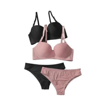 Imagem de Conjunto De Sutiã Com Aro E Calcinha Para Mulheres, Lingerie Diária, 2
