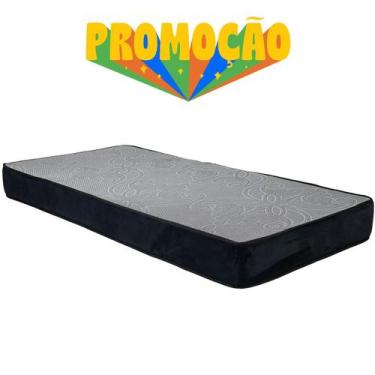 Imagem de Colchão De Solteiro,Cinza em Espuma D28,Dupla Face,Pode ser Utilizado 