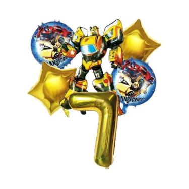 Imagem de Balões Do Optimus Prime Bumblebee Para Meninos, 6 Peças, Decorações Pa