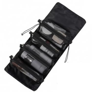 Imagem de Necessaire Organizadora Portátil Unissex para Viagem, Material Premium, com Gancho para Pendurar, Várias Divisórias, Bolsos Internos, Fecho com Zíper (Preto)