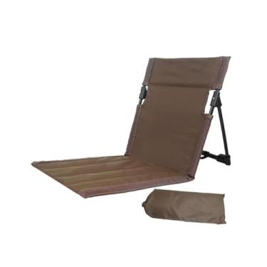 Imagem de Pegciuho Cadeira de Praia Dobrável com Encosto, Assento Tipo Arquibancada, Almofada para Estádio com Bolsa de Armazenamento, Cadeira de Chão para Praia, Ideal, MARROM