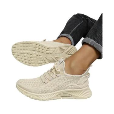 Imagem de Tênis Casuais Femininos 2025 Moda Lazer Esportiva Fly Knit Tendência O