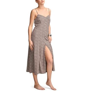 Imagem de Lucky Brand Vestido feminino midi com botões frontais, Multi, M