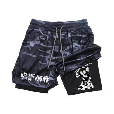 Imagem de Shorts Esportivos Masculinos De Malha Para Academia E Casual, 2 Em 1, 