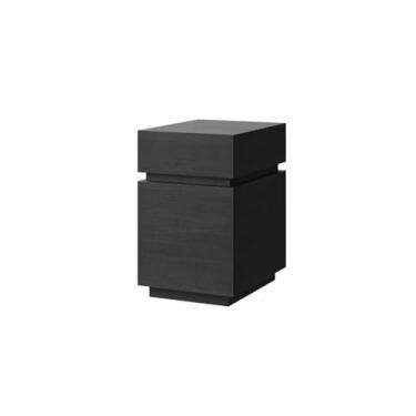 Imagem de Mesa de cabeceira preto/marrom/marrom escuro/armário de armazenamento de madeira maciça com gavetas, armário pequeno de madeira maciça para sala de estar, quarto, sala de estudo, quarto (preto)