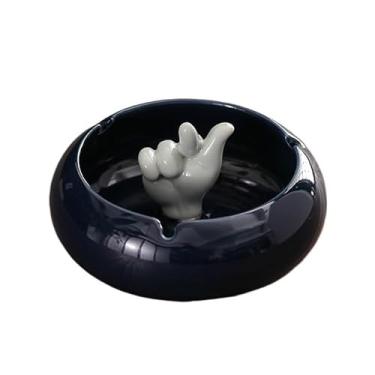 Imagem de Cinzeiro moderno, material cerâmico, preto, forma adorável para hotel, sala de estar, secretária, decoração de casa