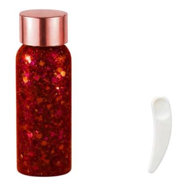 Imagem de Gel Glitter Infantil para Corpo e Cabelo, Pintura Facial em Gel, Maquiagem Brilhante para Festas e Carnaval (Vinho)