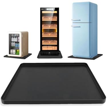 Imagem de Mini tapete de geladeira, bandeja protetora de silicone de 40 x 40 x 1,5 cm com borda elevada - protetor de piso à prova de vazamento para dispensador de água, lavadora, secadora, tigelas para animais