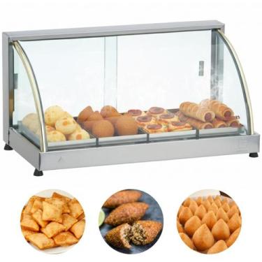 Imagem de Estufa Para Salgados 4 Bandejas Vitrine Expositor Inox Elétrica Edanca