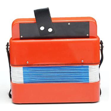 Imagem de Naroote Instrumento Musical de Brinquedo Acordeão Infantil 7 Teclas 2 Baixos para Crianças, Brinquedo Divertido e Educativo para Prática de Sala de Música, Material Plástico Durável (Vermelho)